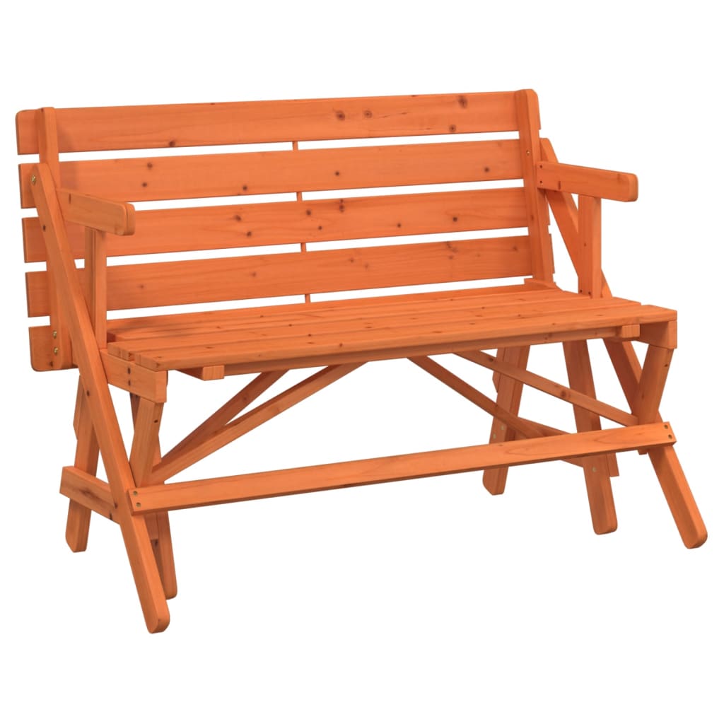 vidaXL Picknicktafel met banken 2-in-1 ombouwbaar massief vurenhout