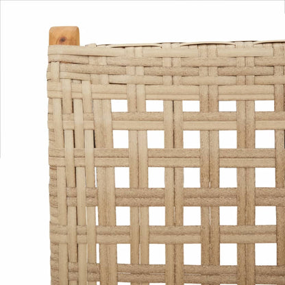 vidaXL 7-delige Tuinset poly rattan en massief hout beige