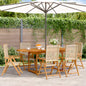 vidaXL 7-delige Tuinset poly rattan en massief hout beige
