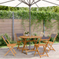 vidaXL 5-delige Tuinset massief hout en stof antracietkleurig