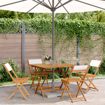 vidaXL 5-delige Tuinset massief hout en stof crèmewit