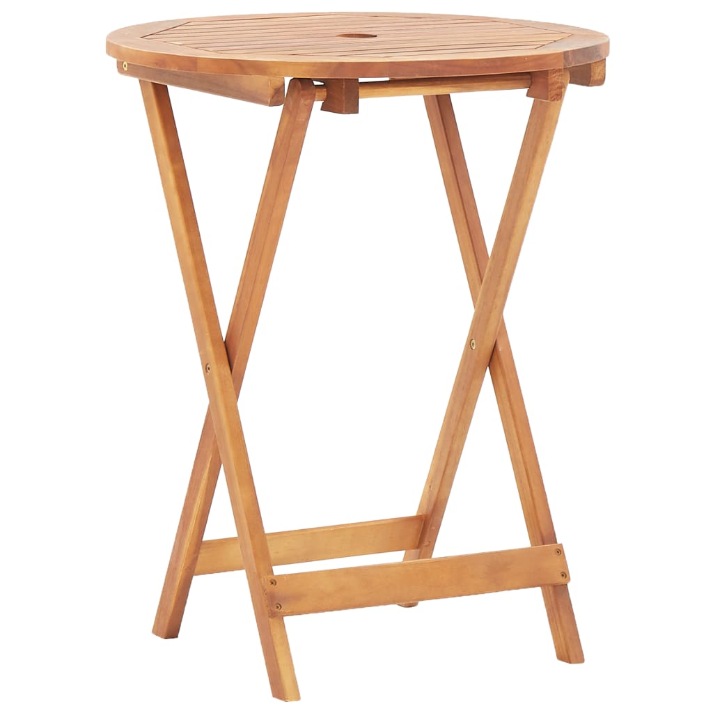 vidaXL 3-delige Bistroset stof en massief hout blauw en wit