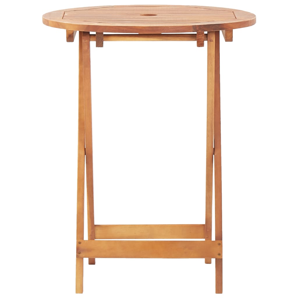 vidaXL 3-delige Bistroset stof en massief hout blauw en wit