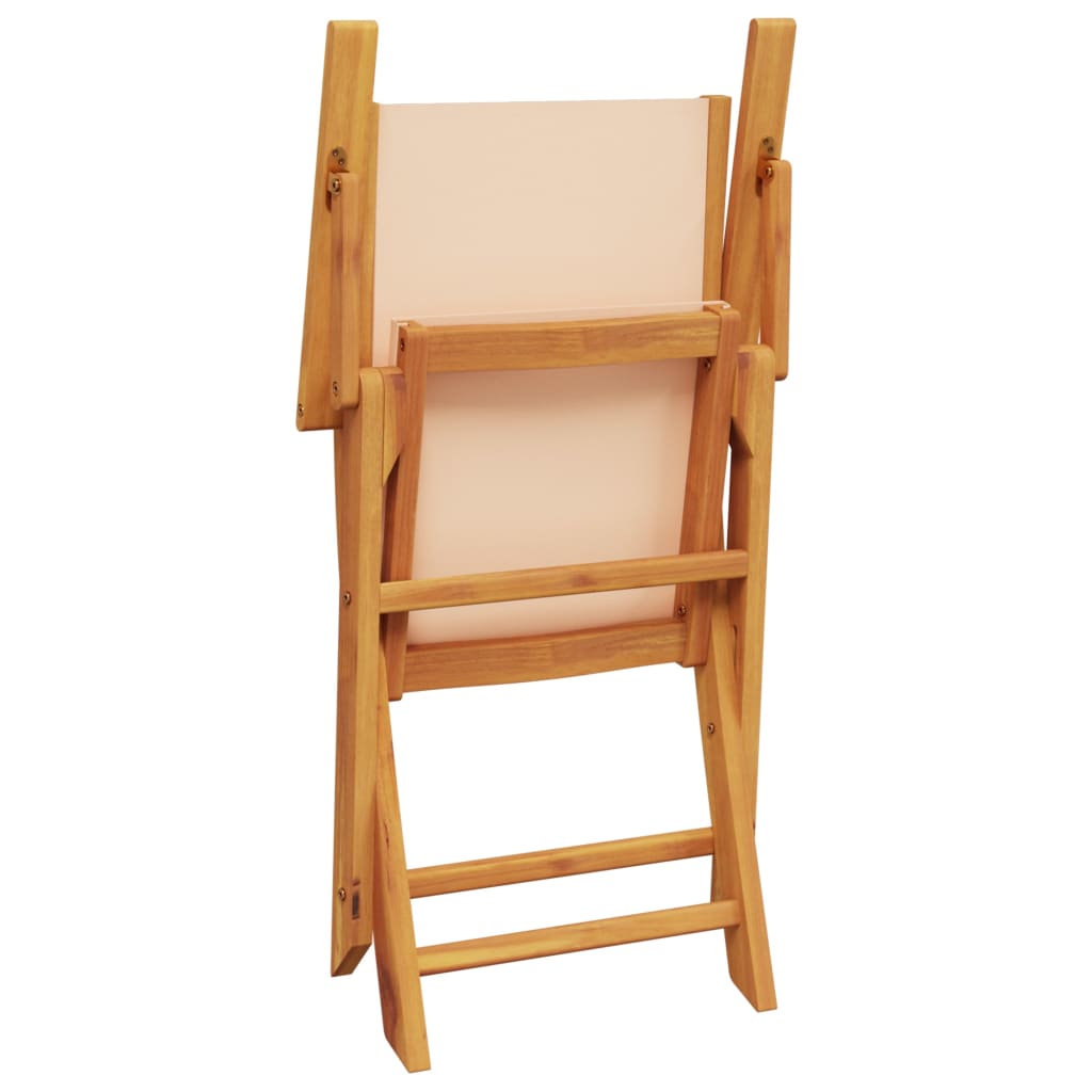 vidaXL 5-delige Tuinset massief hout en stof beige