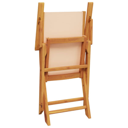 vidaXL 5-delige Tuinset massief hout en stof beige