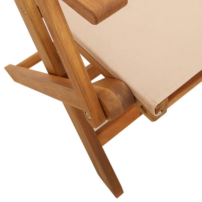 vidaXL 5-delige Tuinset massief hout en stof beige