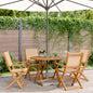 vidaXL 5-delige Tuinset massief hout en stof beige