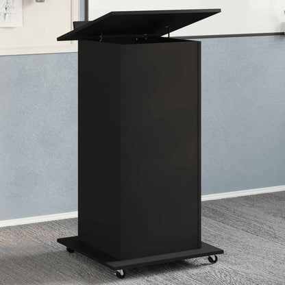 vidaXL Lessenaar met wielen en lade 55x55x107 cm bewerkt hout zwart