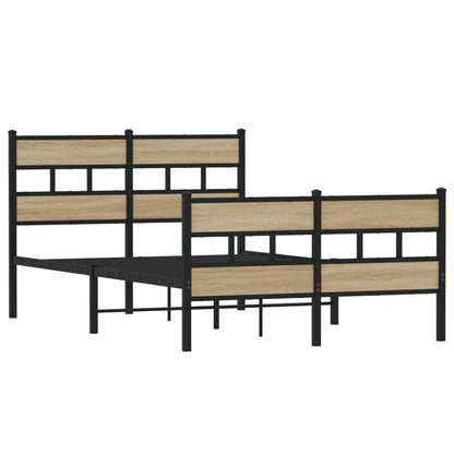 vidaXL Bedframe zonder matras metaal sonoma eikenkleurig 120x190 cm