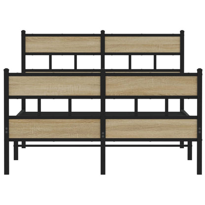 vidaXL Bedframe zonder matras metaal sonoma eikenkleurig 120x190 cm