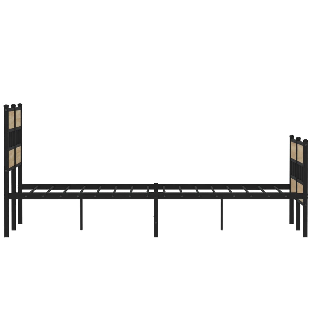 vidaXL Bedframe zonder matras metaal sonoma eikenkleurig 120x190 cm