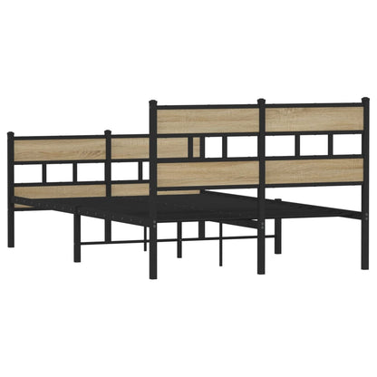 vidaXL Bedframe zonder matras metaal sonoma eikenkleurig 120x190 cm