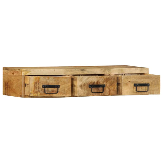 vidaXL Tv-meubel wandmontage 100x30x19 cm massief ruw mangohout