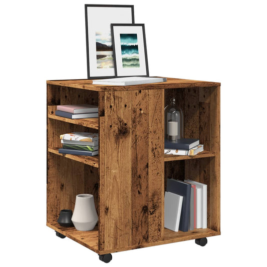 vidaXL Rolkast 60x53x72 cm bewerkt hout oud houtkleurig