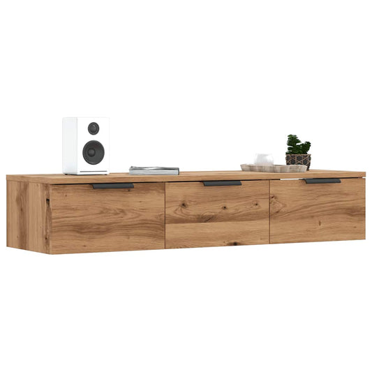 vidaXL Wandkast 102x30x20 cm bewerkt hout artisanaal eikenkleur