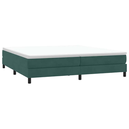 vidaXL Bed boxspring zonder matras 200x210 cm fluweel donkergroen