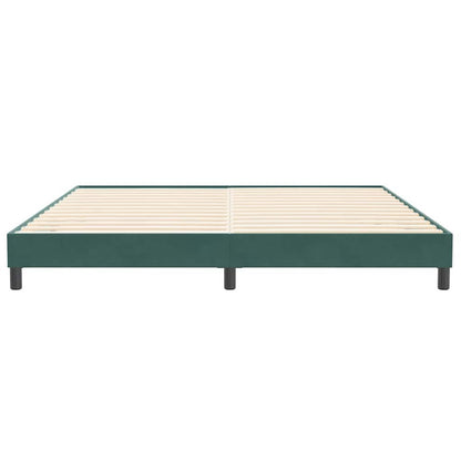 vidaXL Bed boxspring zonder matras 200x210 cm fluweel donkergroen
