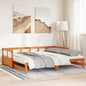 vidaXL Slaapbank onderschuifbed matras 80x200 cm grenenhout wasbruin
