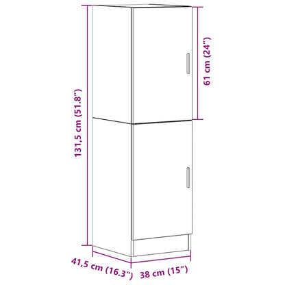 vidaXL Keukenkast 38x41,5x131,5 cm bewerkt hout bruin eikenkleurig
