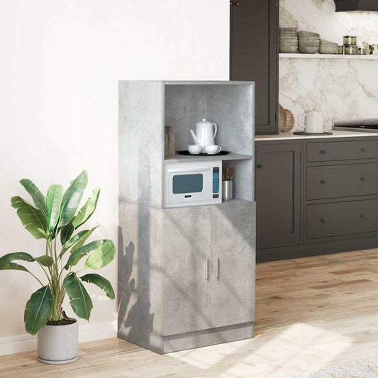 vidaXL Keukenkast 57x41,5x131,5 cm bewerkt hout betongrijs