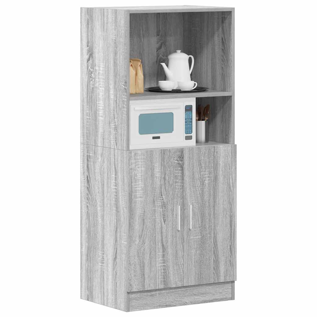 vidaXL Keukenkast 57x41,5x131,5 cm bewerkt hout grijs sonoma eiken