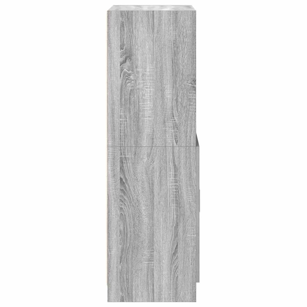 vidaXL Keukenkast 57x41,5x131,5 cm bewerkt hout grijs sonoma eiken