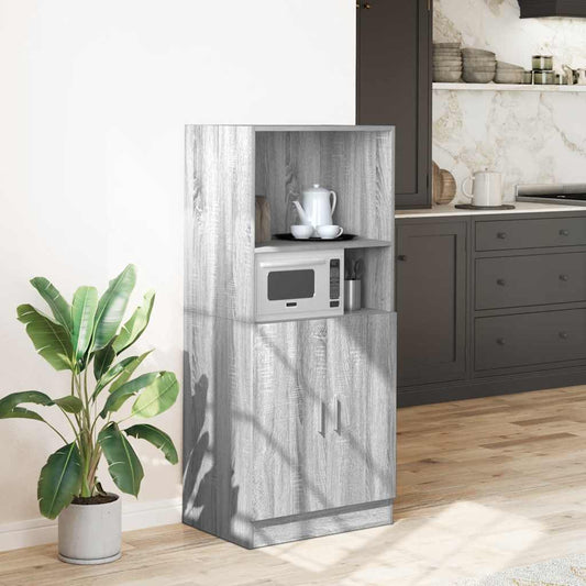 vidaXL Keukenkast 57x41,5x131,5 cm bewerkt hout grijs sonoma eiken