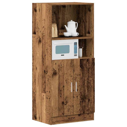 vidaXL Keukenkast 57x41,5x131,5 cm bewerkt hout oud houtkleurig