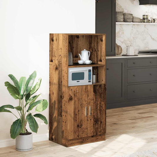 vidaXL Keukenkast 57x41,5x131,5 cm bewerkt hout oud houtkleurig
