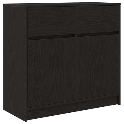 vidaXL Dressoir met lade 80x34x76 cm spaanplaat zwart eikenkleurig