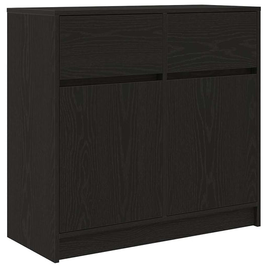 vidaXL Dressoir met lade 80x34x76 cm spaanplaat zwart eikenkleurig