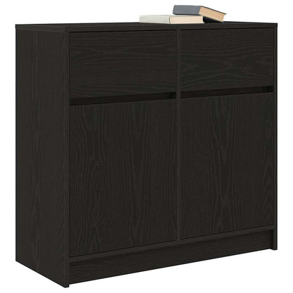 vidaXL Dressoir met lade 80x34x76 cm spaanplaat zwart eikenkleurig