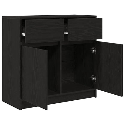 vidaXL Dressoir met lade 80x34x76 cm spaanplaat zwart eikenkleurig