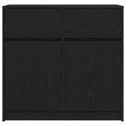 vidaXL Dressoir met lade 80x34x76 cm spaanplaat zwart eikenkleurig