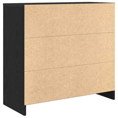 vidaXL Dressoir met lade 80x34x76 cm spaanplaat zwart eikenkleurig