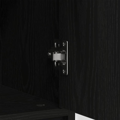 vidaXL Dressoir met lade 80x34x76 cm spaanplaat zwart eikenkleurig