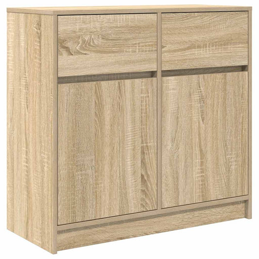 vidaXL Dressoir met lade 80x34x76 cm spaanplaat sonoma eikenkleurig