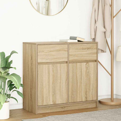 vidaXL Dressoir met lade 80x34x76 cm spaanplaat sonoma eikenkleurig