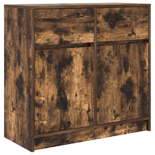 vidaXL Dressoir met lade 80x34x76 cm spaanplaat gerookt eikenkleurig