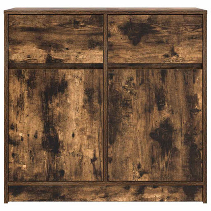 vidaXL Dressoir met lade 80x34x76 cm spaanplaat gerookt eikenkleurig
