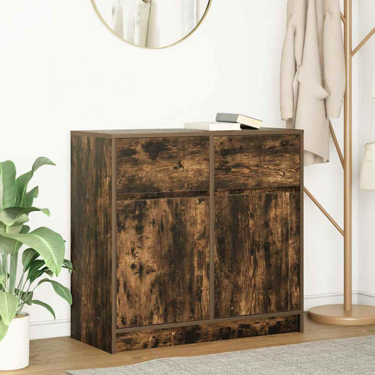 vidaXL Dressoir met lade 80x34x76 cm spaanplaat gerookt eikenkleurig