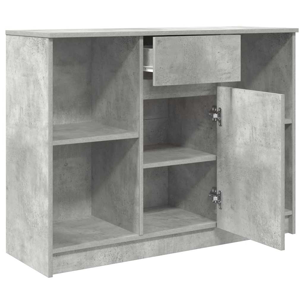 vidaXL Dressoir met lade 101x35x76 cm spaanplaat betongrijs
