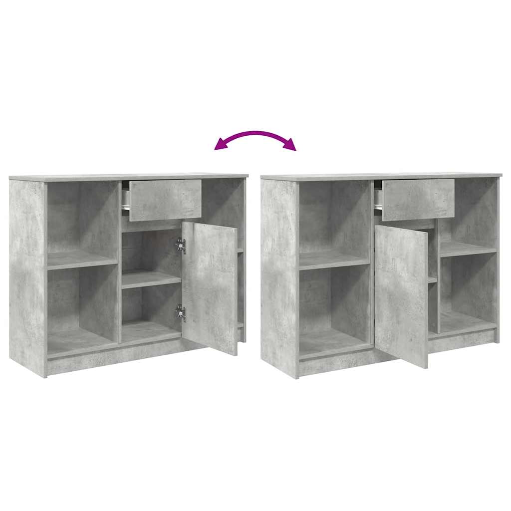 vidaXL Dressoir met lade 101x35x76 cm spaanplaat betongrijs
