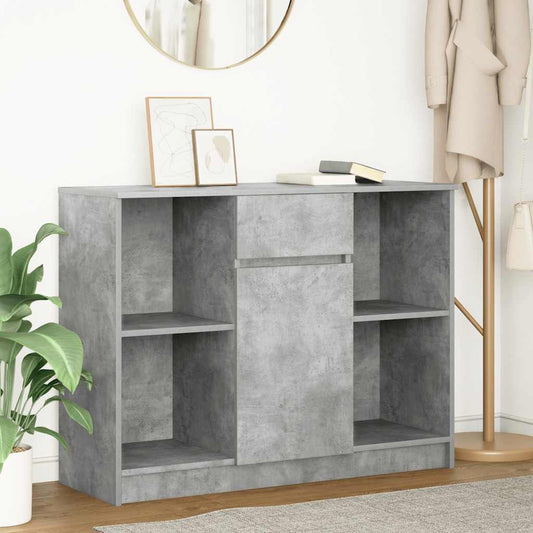 vidaXL Dressoir met lade 101x35x76 cm spaanplaat betongrijs