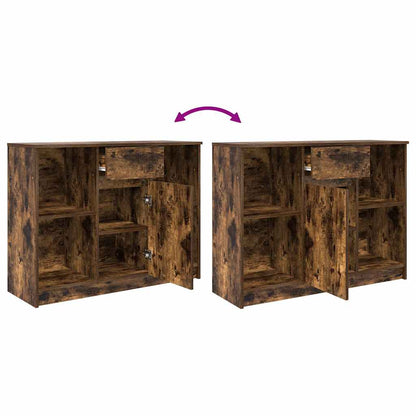 vidaXL Dressoir met lade 101x35x76 cm spaanplaat gerookt eikenkleurig