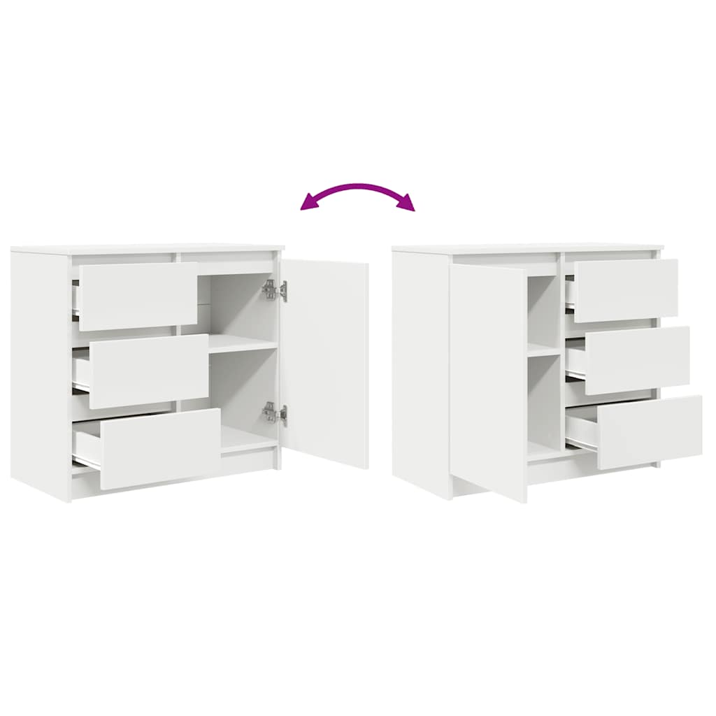 vidaXL Dressoir met lade 71x35x65 cm spaanplaat wit