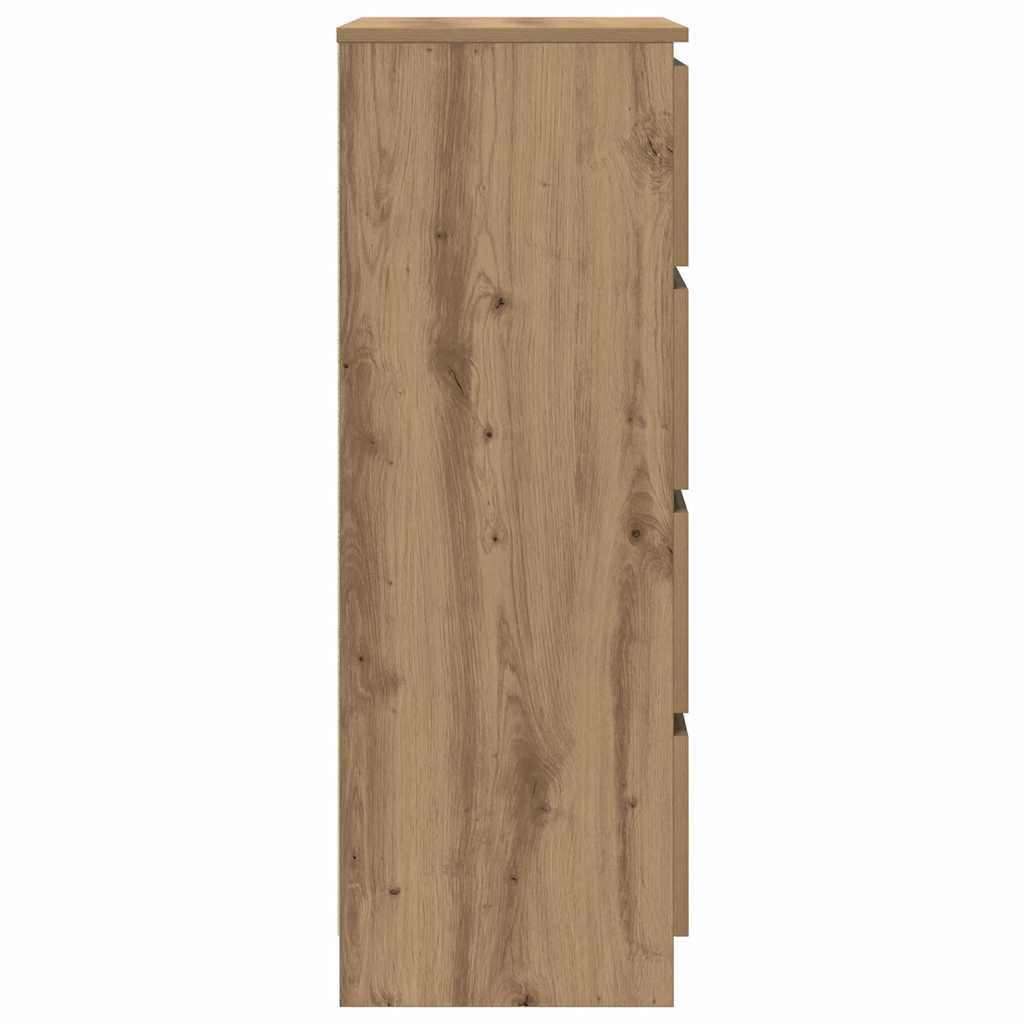 vidaXL Dressoir 60x35x98,5 cm bewerkt hout artisanaal eikenkleur