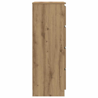 vidaXL Dressoir 60x35x98,5 cm bewerkt hout artisanaal eikenkleur