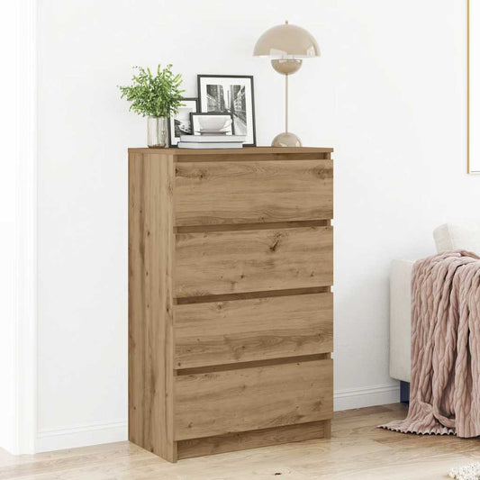 vidaXL Dressoir 60x35x98,5 cm bewerkt hout artisanaal eikenkleur