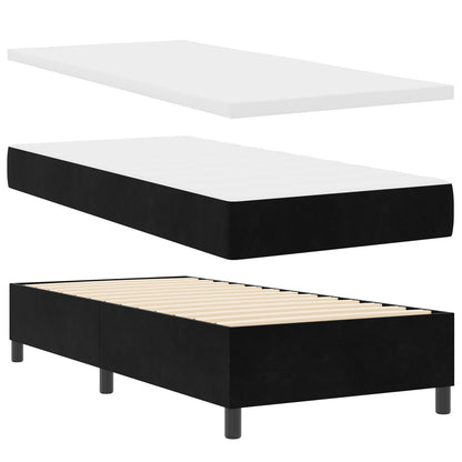 vidaXL Boxspring Bed met Matras Zwart 90x200 cm Velvet